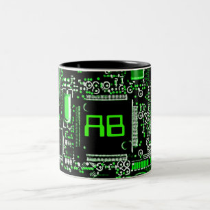 Couleurs Tasse de monogramme du vert 2 de circuit