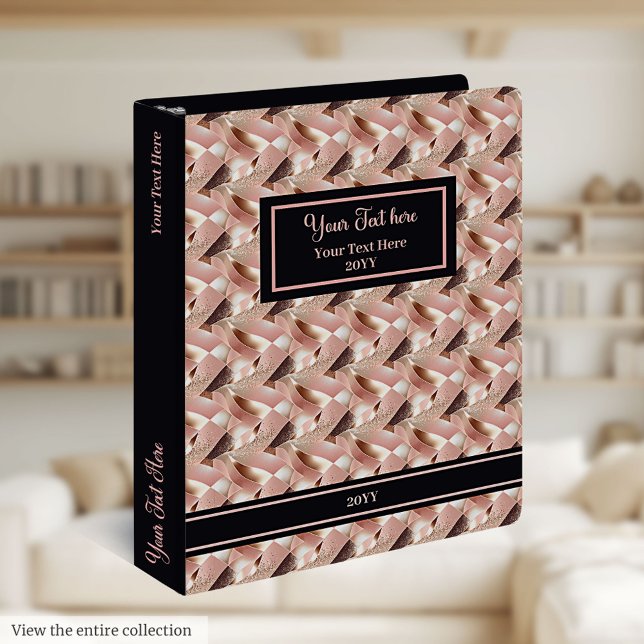 Couleurs tendance Classeur de mémoire Rose or et n (Trendy Colors Memory Binder Rose Gold & Black)