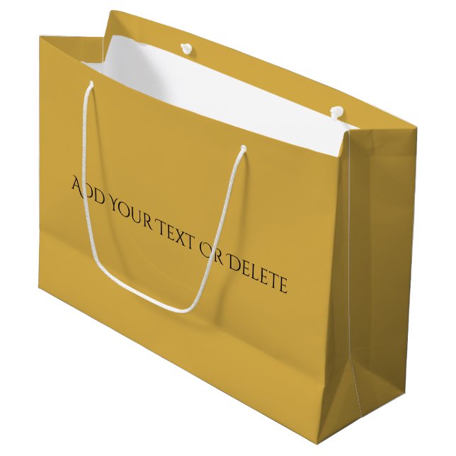 Couleurs tendance - Grand sac cadeau jaune or (Devant Angle)