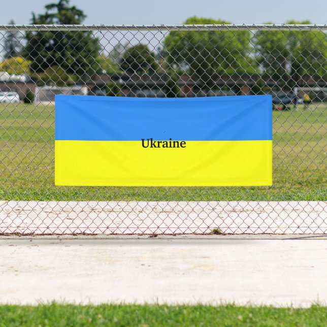 Couleurs ukrainiennes, drapeau d'Ukraine Bannière (En situation)