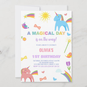 Couleurs Unicorn Invitations Anniversaire