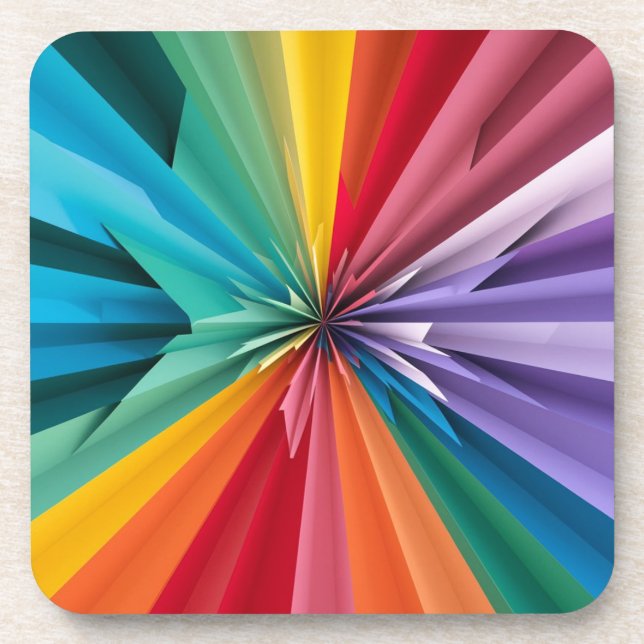 Couleurs vives Dessous de verre en plastique dur (Devant)