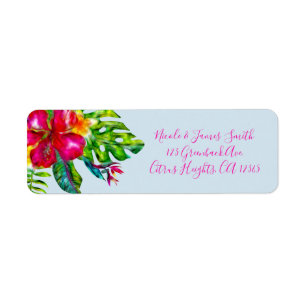 Couleurs vives floral tropical feuilles d'hibiscus