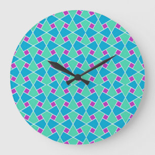 Couleurs vives Motif islamique Horloge ronde de mu