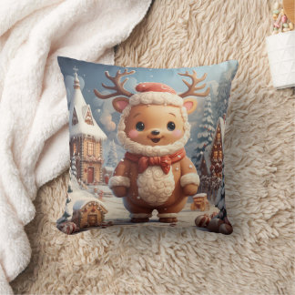 Coulisses de Noël mignonnes lancer oreiller