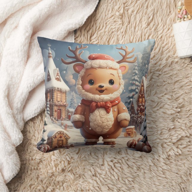 Coulisses de Noël mignonnes lancer oreiller (Couverture)