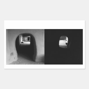Couloir d'Adobe : Autocollants noirs et blancs de