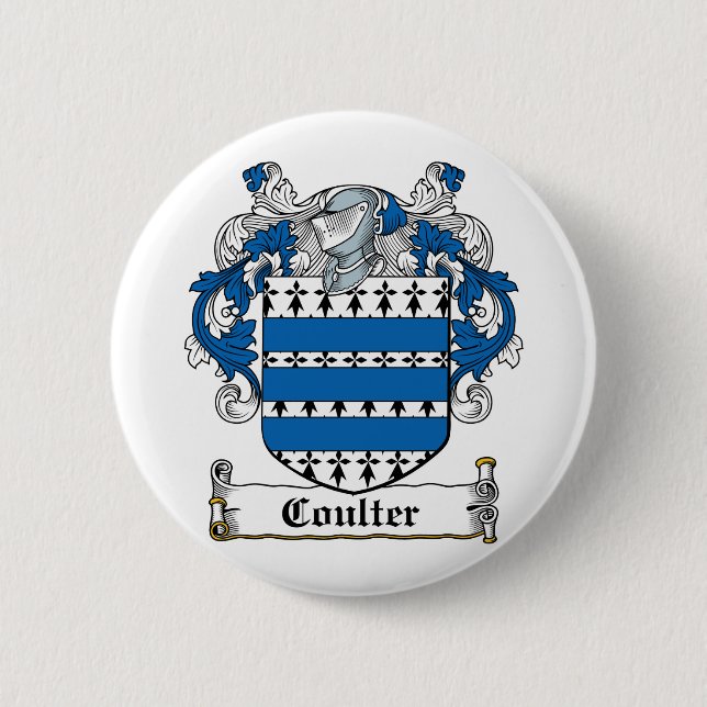Coulter Family Crest 2 Inch Round Button (Front)