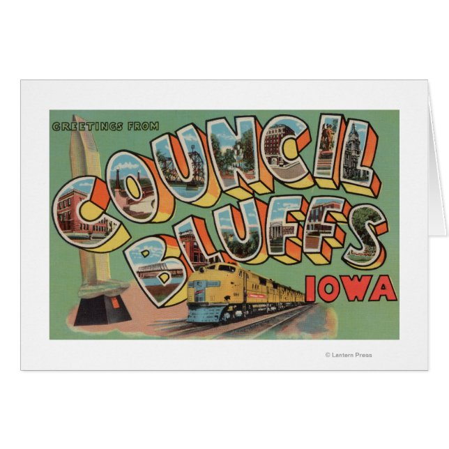 Council Bluffs, Iowa - Large Letter Scenes (Front Horizontal)