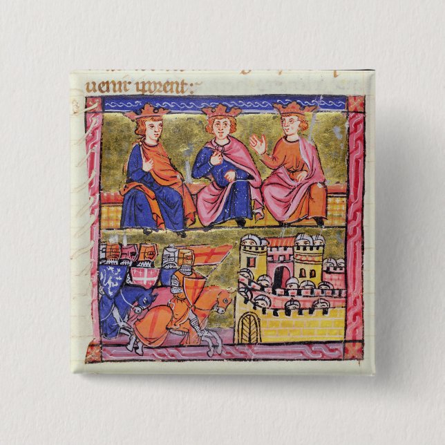 Council of Acre and  Damascus 2 Inch Square Button (Front)