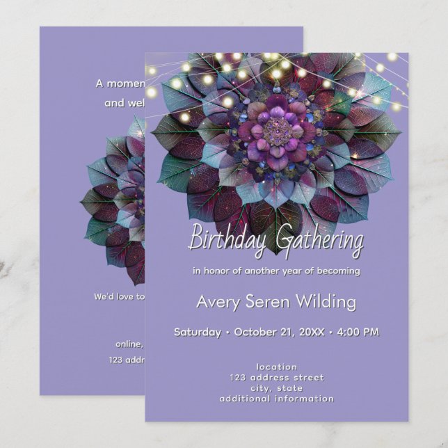 Council of Leaves | Mandala Art P&B Invitation (Front/Back)