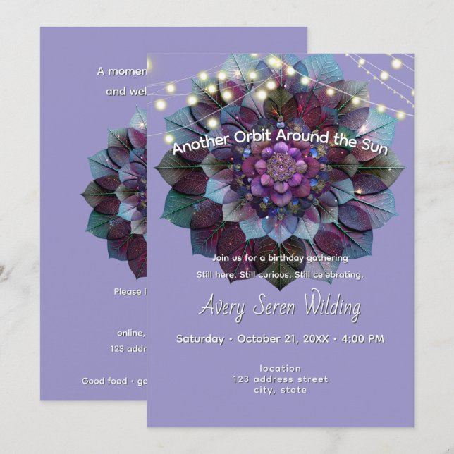 Council of Leaves | Mandala Art P&B Invitation (Front/Back)