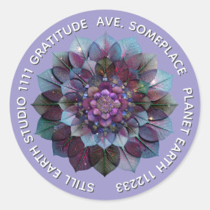 Council of Leaves   Mandala Classic Round Sticker