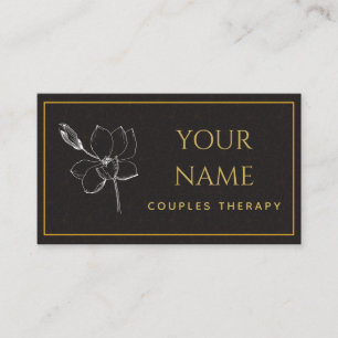 Counseling Drawn Nature Psychotherapist Dark Brown Business Card