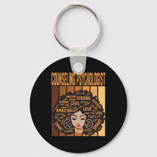 Counseling Psychologist Powerful Black History Mon Keychain