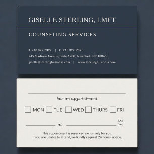Counseling Services Office Appointment Reminder Card
