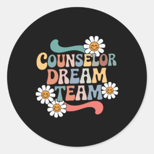 Counsellor Dream Team Retro Back To School Counsel Classic Round Sticker