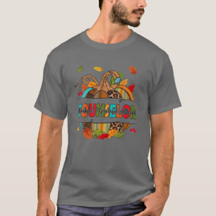 Counsellor Gift Thankful Grateful Blessed Pumpkin T-Shirt