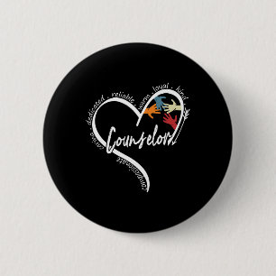 Counsellor Graphic Tees Tops Back To School Gift  2 Inch Round Button