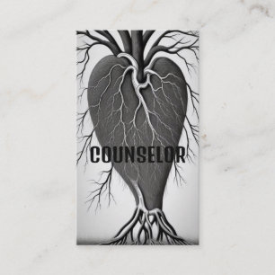 Counsellor Heart Tree with Roots Business Card