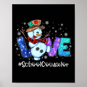 Counsellor Love Snowman Winter Christmas New Year Poster