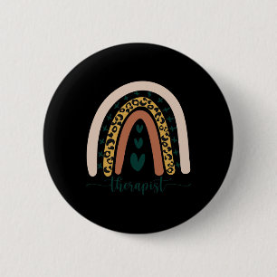 Counsellor Mental Health Awareness Rainbow Leopard 2 Inch Round Button