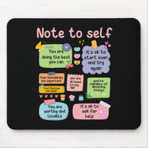 Counsellor Note To Self Mental Health School Psych Mouse Pad