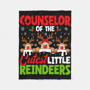 Counsellor Of The Cutest Reindeers Christmas Couns Fleece Blanket