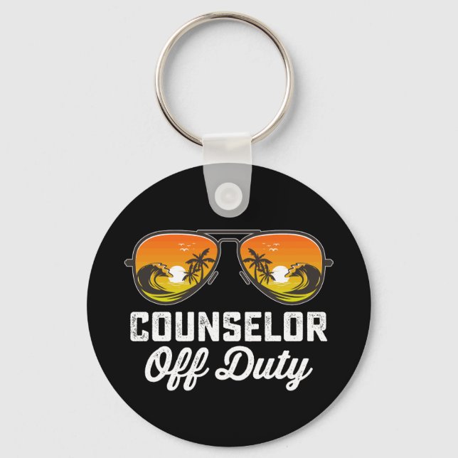 Counsellor Off Duty Sunglasses Last Day Of School Keychain (Front)