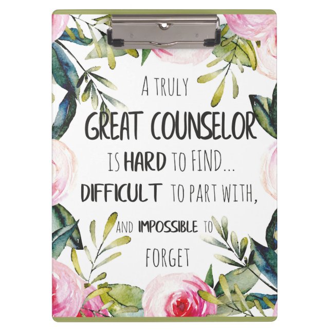 Counsellor Office Decor Typography Graduation Gift Clipboard (Front)