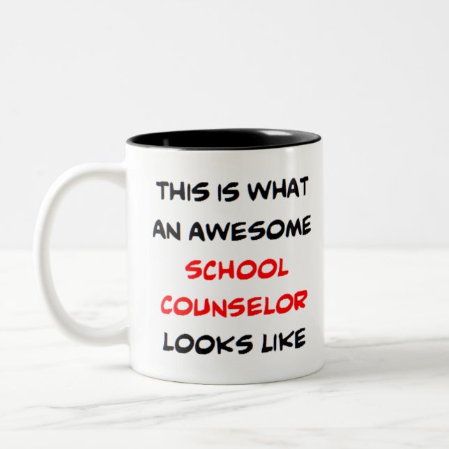 counsellor school, awesome Two-Tone coffee mug (Left)