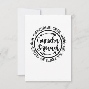 Counsellor Squad School Counsling Teacher Apprecia Thank You Card