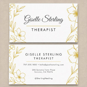 Counsellor Wellness Floral Minimalist Elegant Business Card