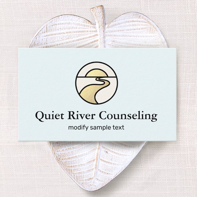 Counsellor Winding River Horizon Logo Business Card (Creator Uploaded)