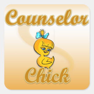 Counselor Chick Square Sticker