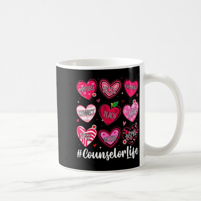 Counselor Life School Counseling Hearts School Val Coffee Mug (Right)