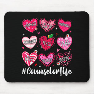 Counselor Life School Counseling Hearts School Val Mouse Pad
