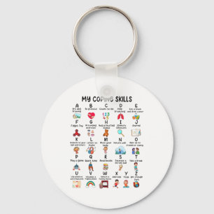 Counselor My Coping Skills Alphabet Mental Health  Keychain