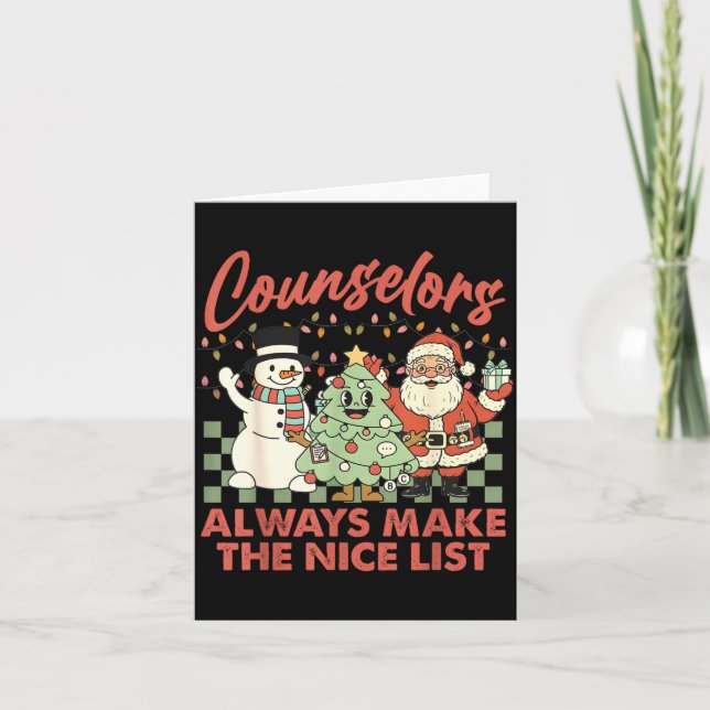 Counselors Always Make The Nice List Santa Christm Card (Front)