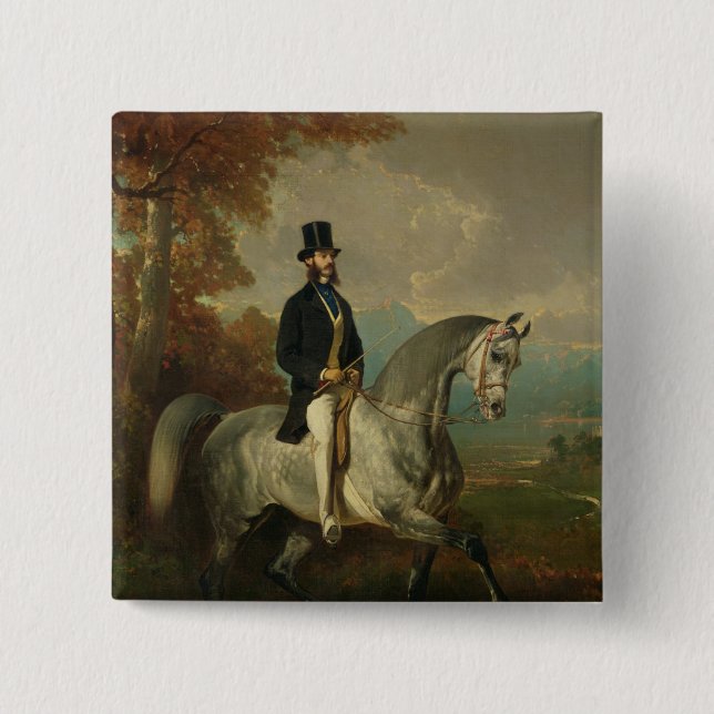Count Alfred de Montgomery  1850-60 2 Inch Square Button (Front)