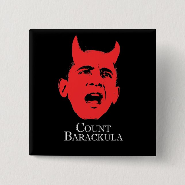 Count Barackula 2 2 Inch Square Button (Front)
