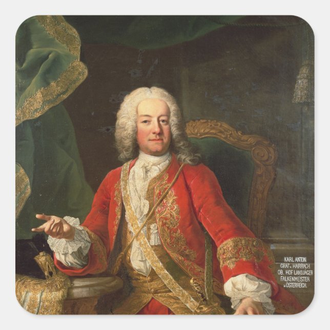 Count Carl Anton von Harrach Square Sticker (Front)