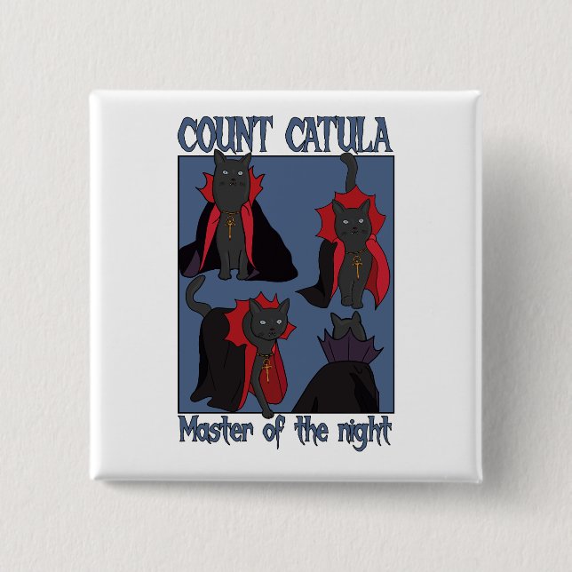 Count Catula Master of the Night 2 Inch Square Button (Front)