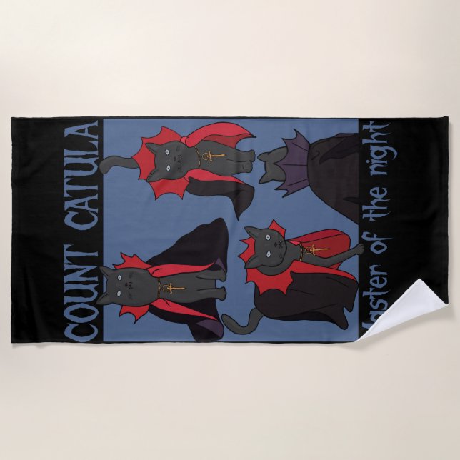 Count Catula Master of the Night Beach Towel (Front)