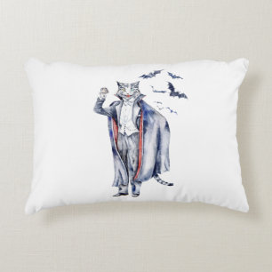 Count Catula Vampire Cat Accent Pillow