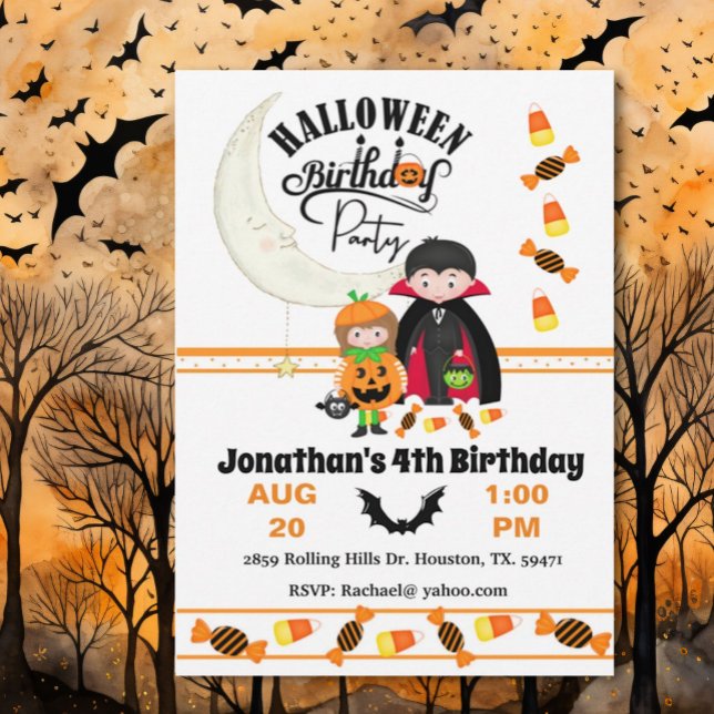 Count Dracula Kid's Birthday Halloween Invitation (Creator Uploaded)