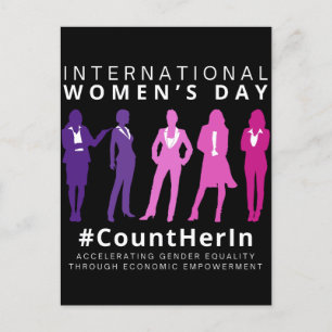 Count Her In International Women's Day Postcard