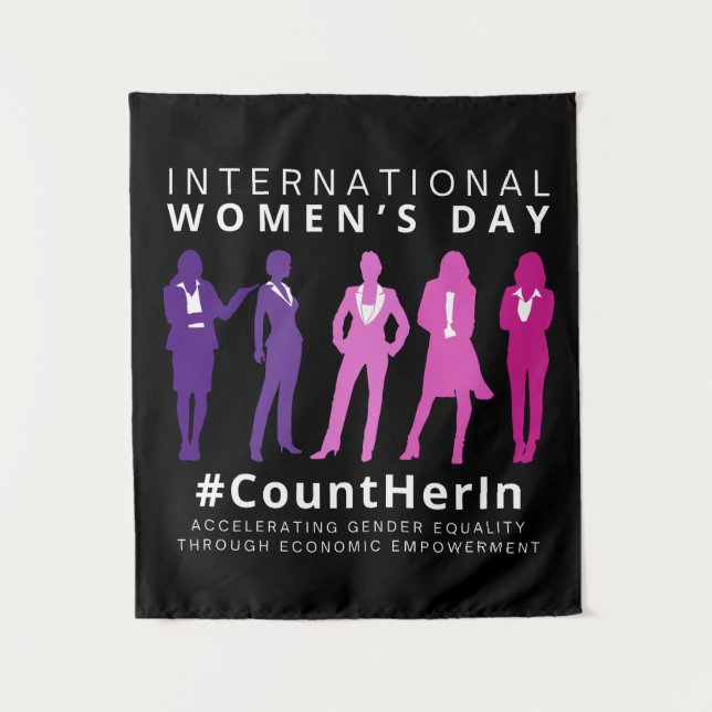 Count Her In International Women's Day Tapestry (Front)