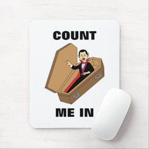 Count Me In Funny Halloween Vampire Pun Notebook Mouse Pad