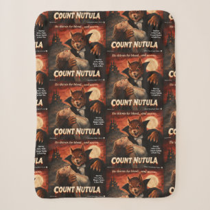 Count Nutula Retro Movie Parody Sherpa Blanket